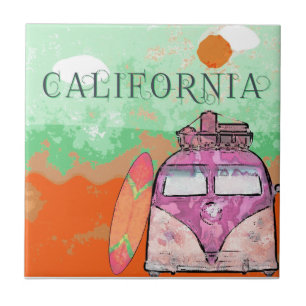 California Travel Poster Tile