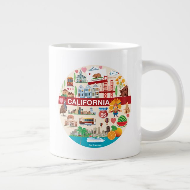 California Travels Large Coffee Mug (Right)
