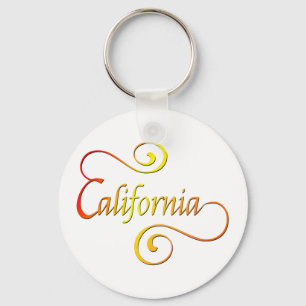 California Typography Art Key Ring