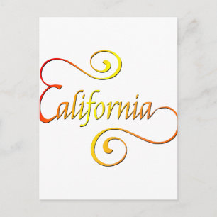 California Typography Art Postcard