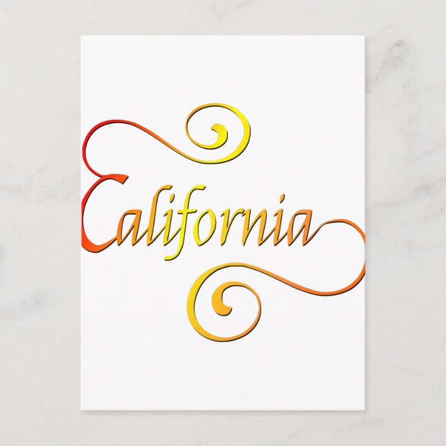 California Typography Art Postcard (Front)