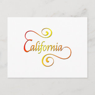 California Typography Art Postcard