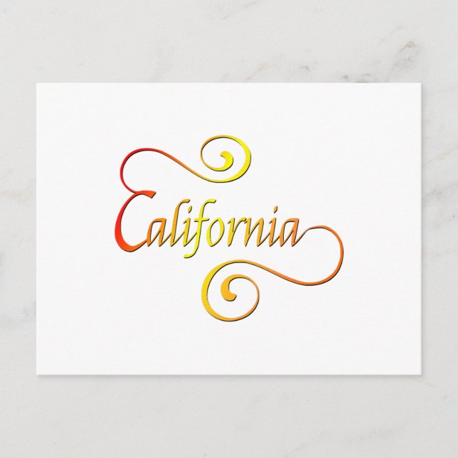 California Typography Art Postcard (Front)