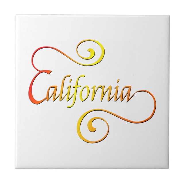 California Typography Art Tile (Front)