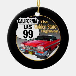 California U S Route 99 - The Golden State Ceramic Tree Decoration