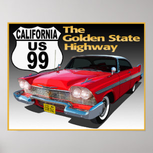 California U S Route 99 - The Golden State Poster