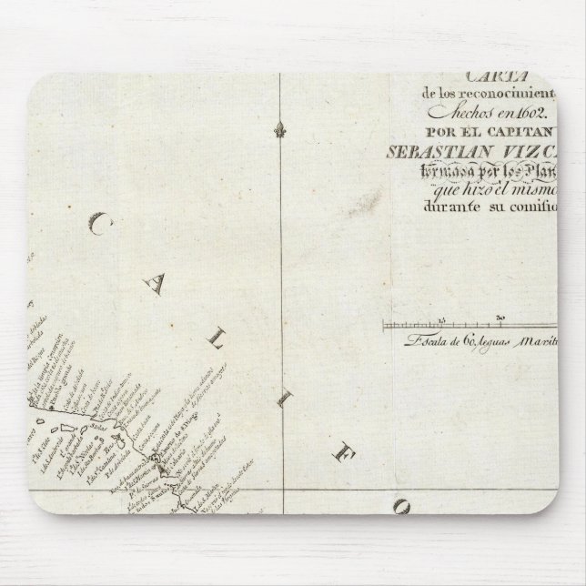 California Uncolored chart Mouse Mat (Front)