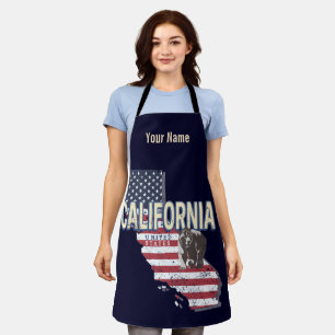 California United States Retro State Map Vintage Apron