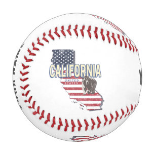 California United States Retro State Map Vintage Baseball