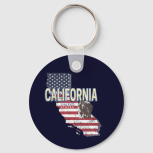 California United States Retro State Map Vintage Key Ring