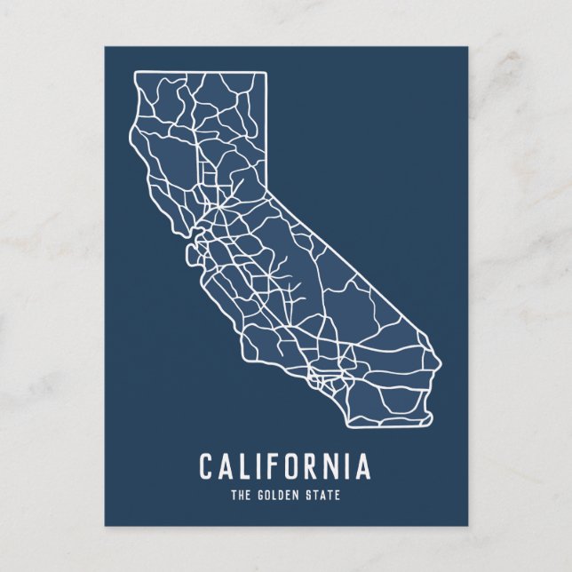 California US State road map - golden state map Postcard (Front)