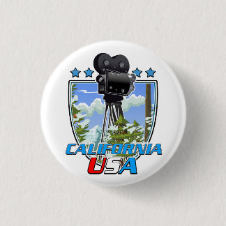 California USA 3 Cm Round Badge