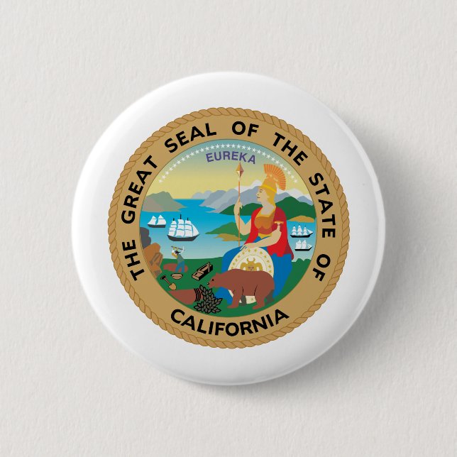 California, USA 6 Cm Round Badge (Front)