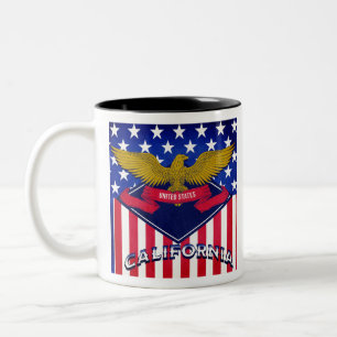 California USA Flag Two-Tone Coffee Mug