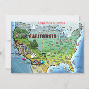 California USA Map Card