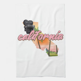 California USA map poster Tea Towel