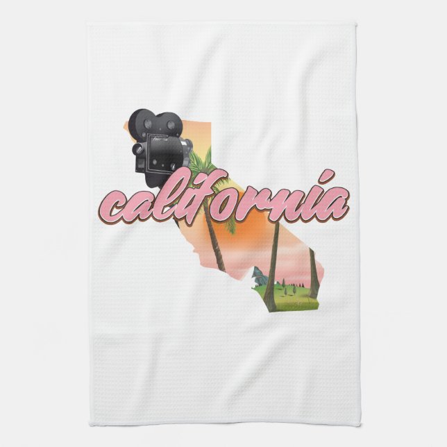 California USA map poster Tea Towel (Vertical)