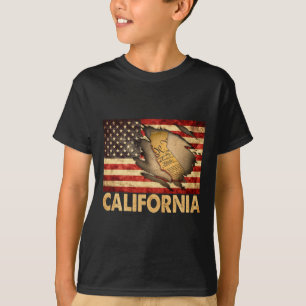 California Usa Patriotic American Flag 4th Of July T-Shirt