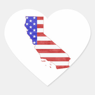 California USA silhouette state map Heart Sticker