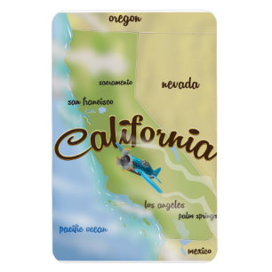 California USA vintage map and travel poster Magnet