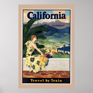 California, USA, Vintage Travel Poster