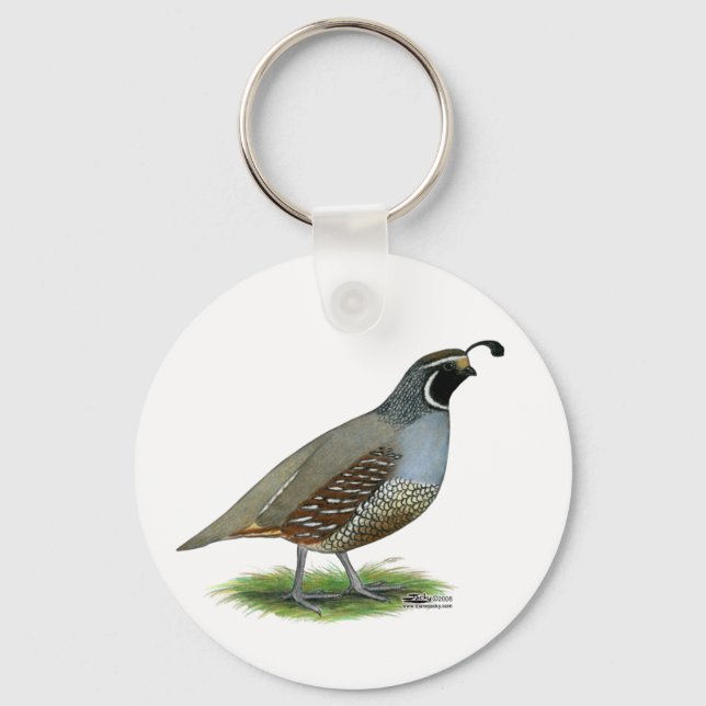 California Valley Quail Key Ring (Front)