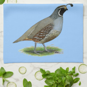 California Valley Quail Tea Towel