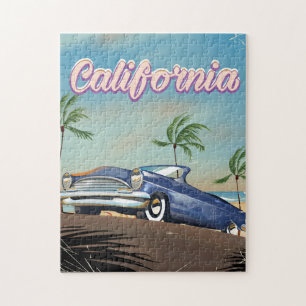 California Vintage Auto retro travel poster Jigsaw Puzzle