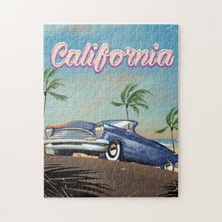 California Vintage Auto retro travel poster Jigsaw Puzzle