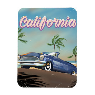 California Vintage Auto retro travel poster Magnet