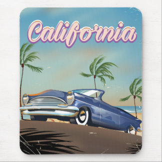California Vintage Auto retro travel poster Mouse Mat