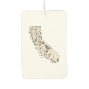 California Vintage Picture Map Car Air Freshener