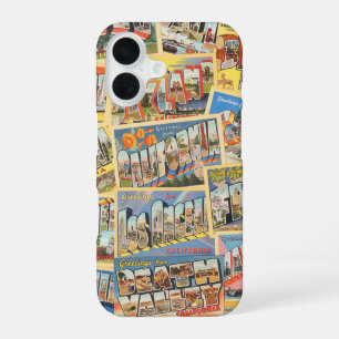 California Vintage Postcard CA City Collage Retro iPhone 16 Case
