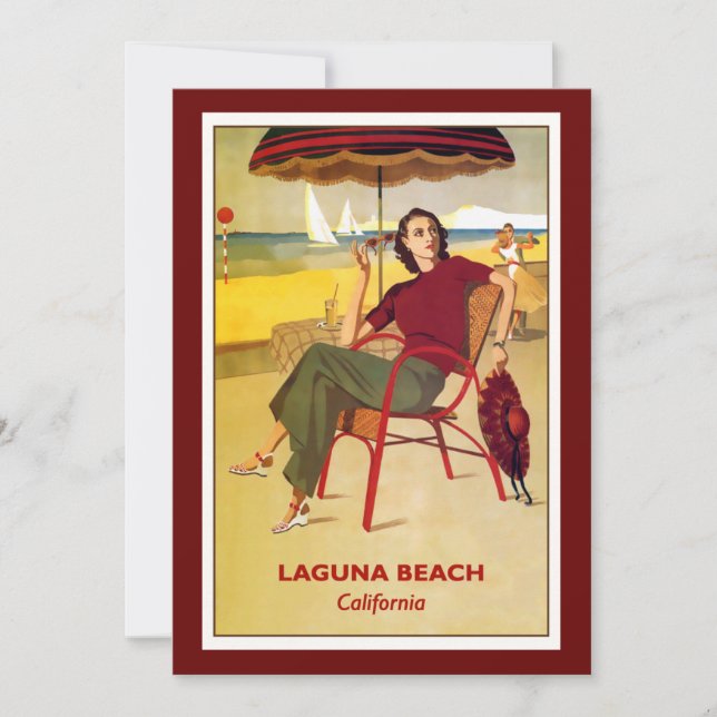 California vintage poster, Laguna Beach, Card (Front)