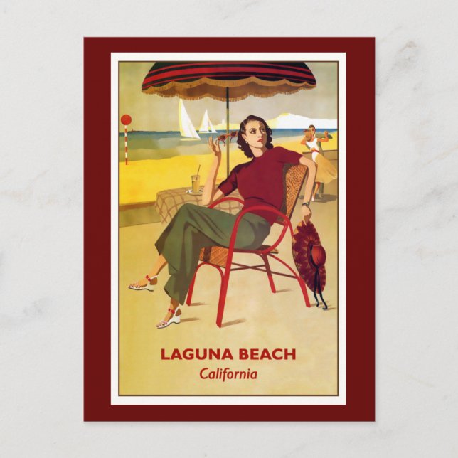 California vintage poster, Laguna Beach, Postcard (Front)
