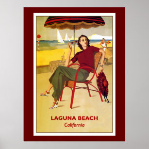 California vintage poster, Laguna Beach, Poster