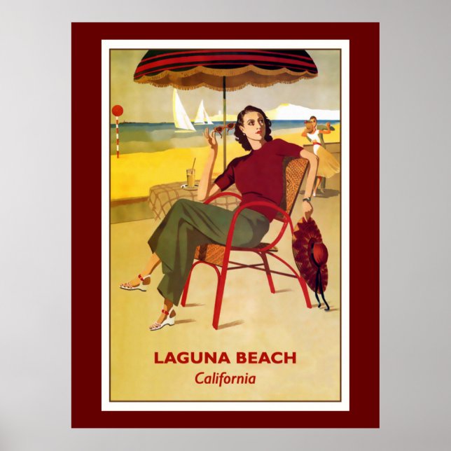 California vintage poster, Laguna Beach, Poster (Front)