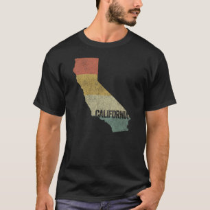 California Vintage Retro Sunset Map T-Shirt
