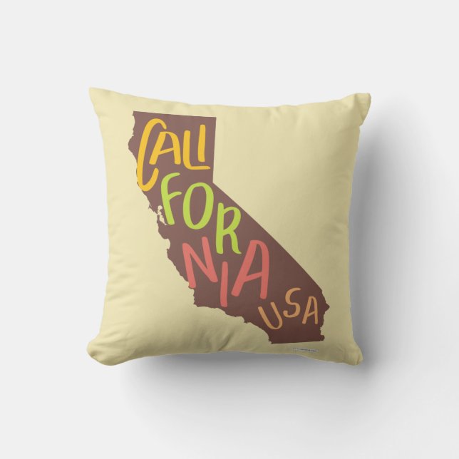 California Vintage State Logo Cushion (Front)