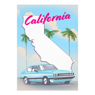 California Vintage style Vacation poster