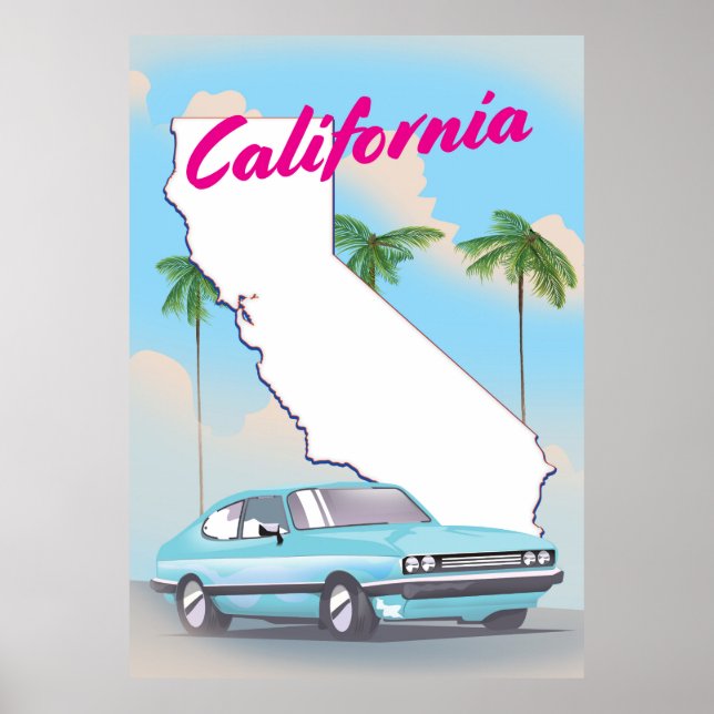 California Vintage style Vacation poster (Front)