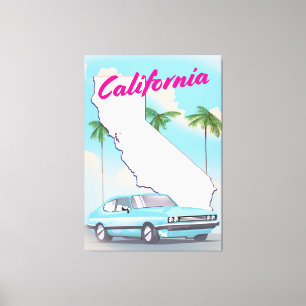 California Vintage style Vacation poster Canvas Print