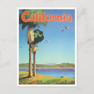 California vintage travel postcard