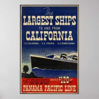 California Vintage Travel Poster Ad Retro Prints