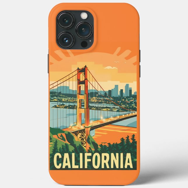 California Vintage Travel Poster iPhone Case (Back)