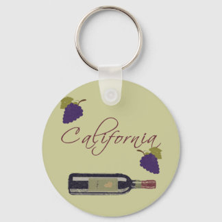 California Vintage Wine Bottle Key Ring