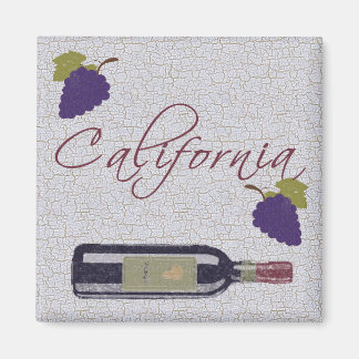 California Vintage Wine Bottle Magnet