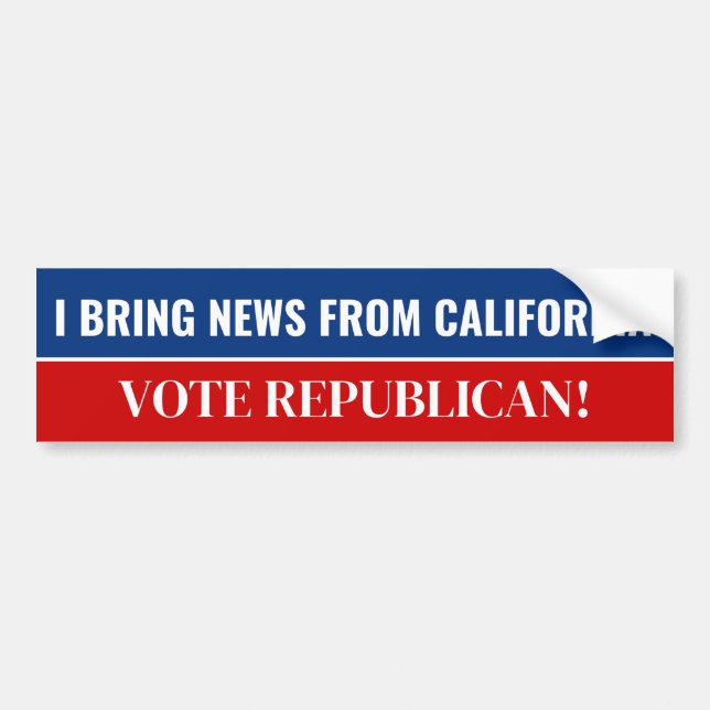 California Vote Republican Bumper Sticker (Front)