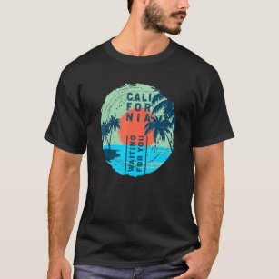California Waiting For You Cool Beach And Palm Tre T-Shirt