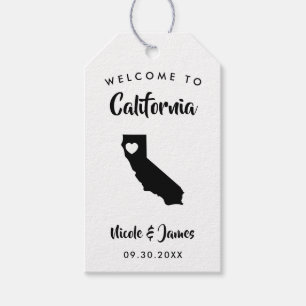 California Wedding Welcome Bag Tags, Gift Tags